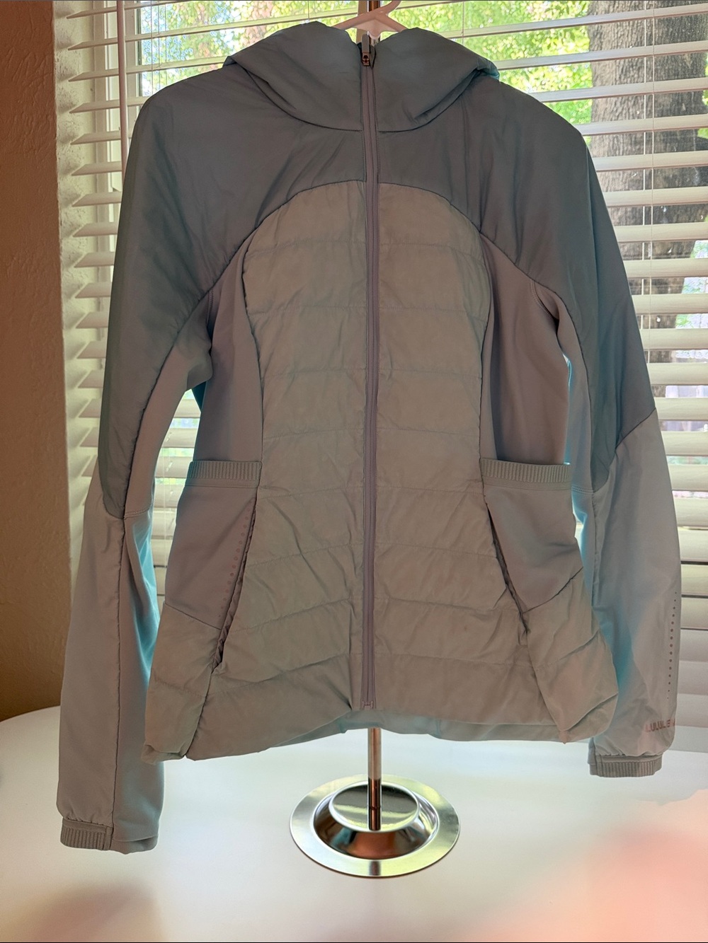lululemon athletica Light Blue Quilted Hooded Puffer Jacket